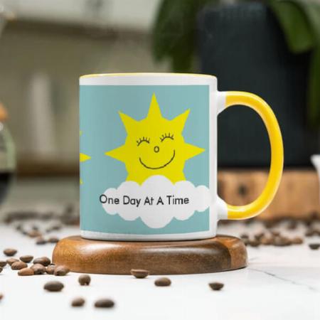Happy Suns Yellow Customized Photo Printed Coffee Mug