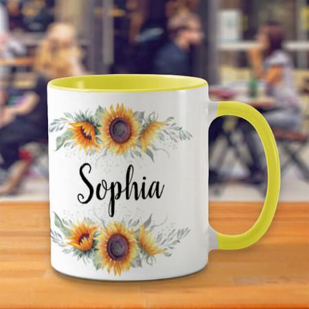 Sunflower Design Customized Photo Printed Coffee Mug