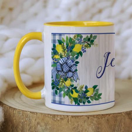 Lemons And Blueberries Design Customized Photo Printed Coffee Mug