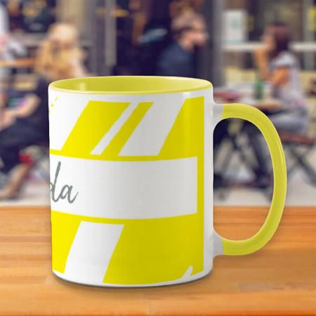 Yellow Abstract Design Customized Photo Printed Coffee Mug