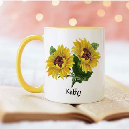 Sunflowers Design Customized Photo Printed Coffee Mug