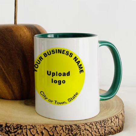 Round Shape Business Brand Logo Design Customized Photo Printed Coffee Mug