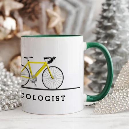 Text And Yellow Bicycle Customized Photo Printed Coffee Mug