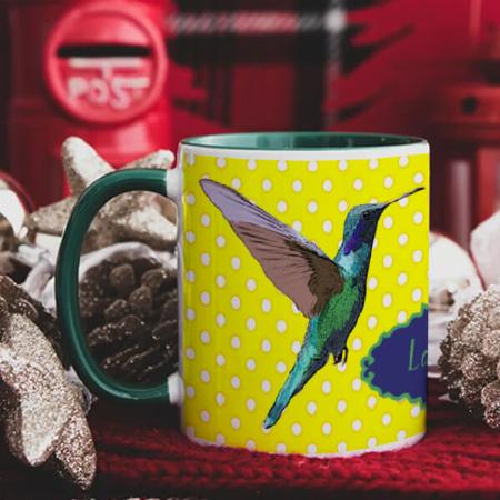 Pretty Hummingbirds With Yellow Polka Dots Customized Photo Printed Coffee Mug