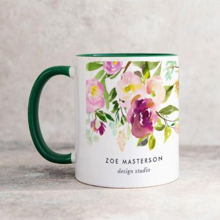 Vibrant Bloom Floral Customized Photo Printed Coffee Mug
