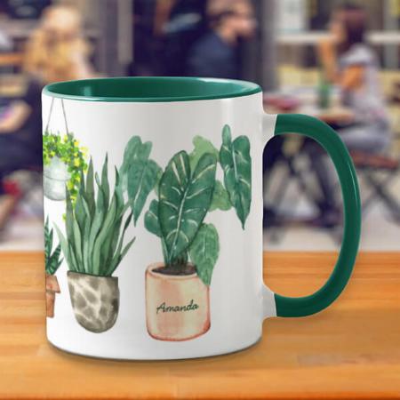 Plant Lady Watercolor Potted Plants Customized Photo Printed Coffee Mug