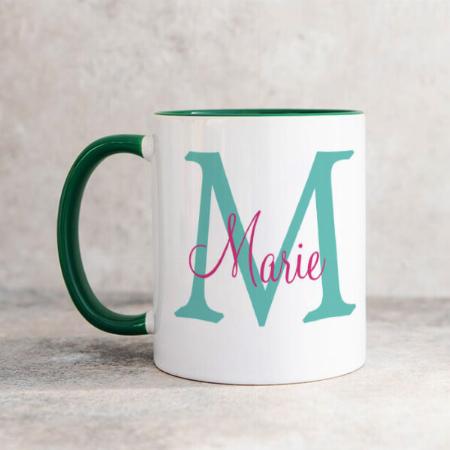 Simple Minimal Add Name Monogram Customized Photo Printed Coffee Mug