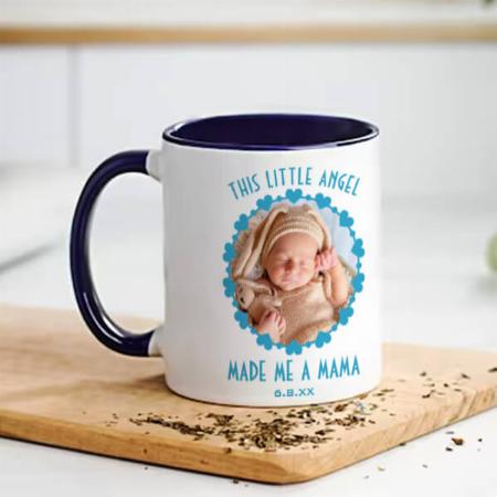 Blue Hearts Baby Photo Customized Photo Printed Coffee Mug