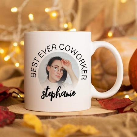 Best Ever Coworker Photo Customized Photo Printed Coffee Mug