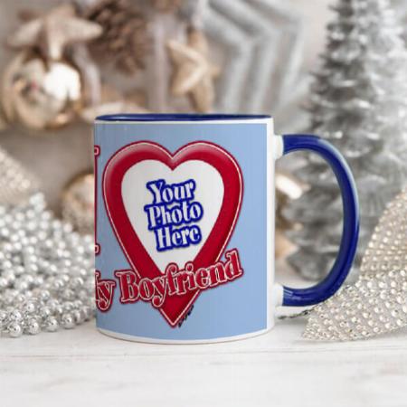 I Love My Boyfriend Photo Red Heart Customized Photo Printed Coffee Mug