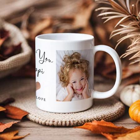 Love You with Heart Design Two Photo Customized Photo Printed Coffee Mug