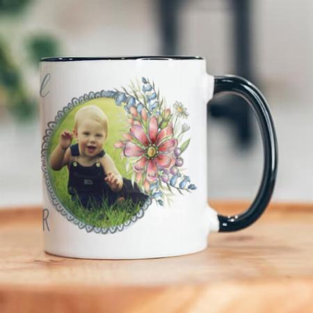 Floral Wreath Customized Photo Printed Coffee Mug