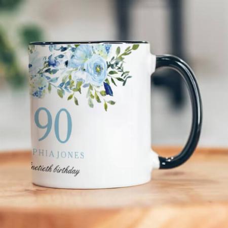 Happy Bithday Floral Design Customized Photo Printed Coffee Mug