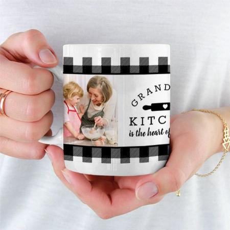 Buffalo Plaid Grandma's Kitchen Photo Customized Photo Printed Coffee Mug