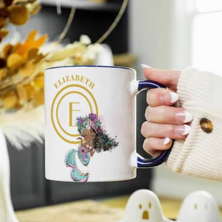 Little Mermaid Monogram Design Customized Photo Printed Coffee Mug