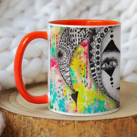 Artistic Bold Bright Girl Customized Photo Printed Coffee Mug