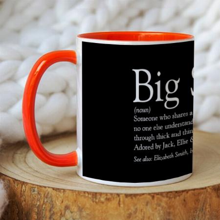 World's Best Sister Definition Black Customized Photo Printed Coffee Mug