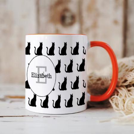 Cats Monogram Design Customized Photo Printed Coffee Mug