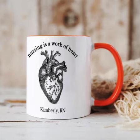 Nursing is a Work of Heart Customized Photo Printed Coffee Mug