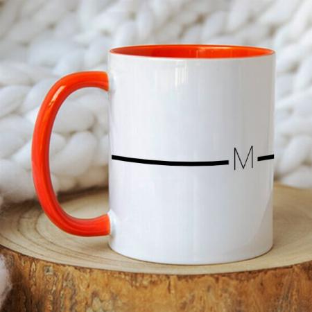 Monogram Letter White Black Customized Photo Printed Coffee Mug