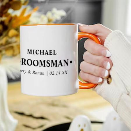 Groomsman Black and White Customized Photo Printed Coffee Mug