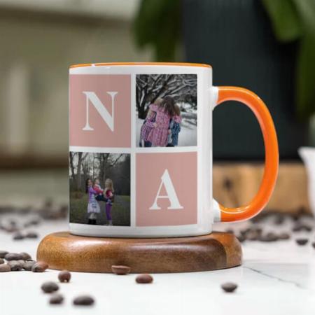 Cool Pink and White Collage Customized Photo Printed Coffee Mug