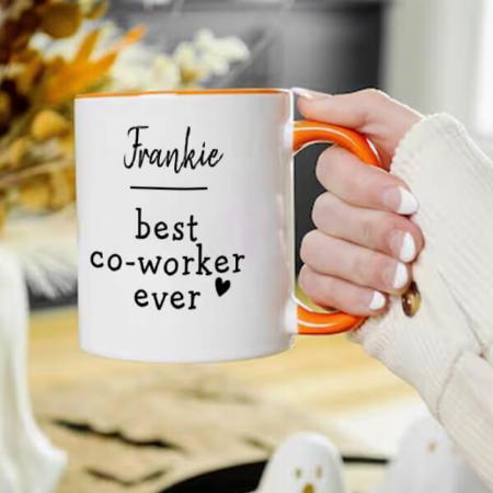 Best Coworker Ever Colleague Pink White Customized Photo Printed Coffee Mug