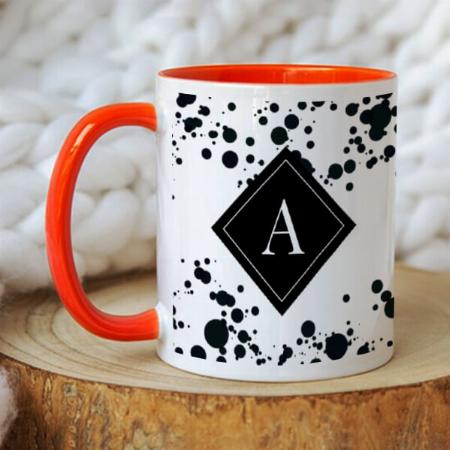Black Dot monogram Customized Photo Printed Coffee Mug