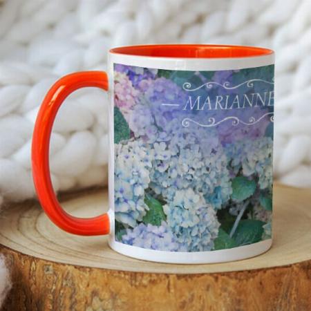 Vintage Blue Floral Customized Photo Printed Coffee Mug