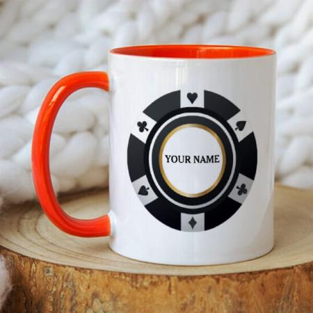 Poker Chip Black White Customized Photo Printed Coffee Mug