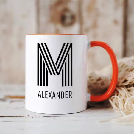 Minimalist Novelty Stripes Monogram Customized Photo Printed Coffee Mug
