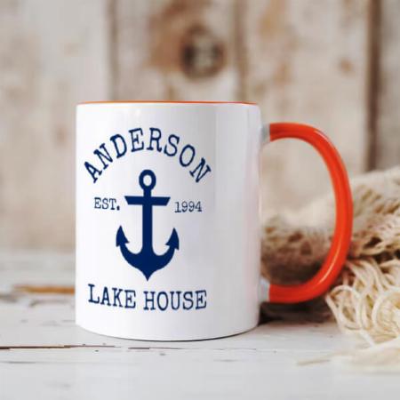 Family House Anchor Blue Customized Photo Printed Coffee Mug