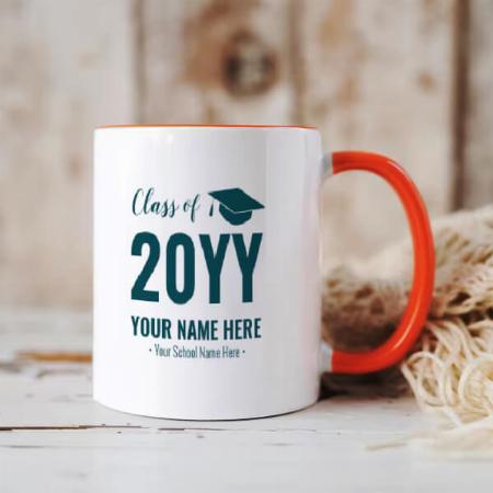 Green & White Modern Graduation Customized Photo Printed Coffee Mug