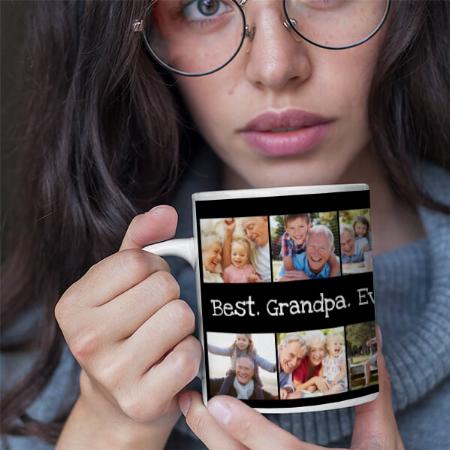 Photo Collage Best Grandpa Ever Customized Photo Printed Coffee Mug