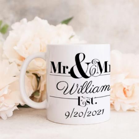 Mr.& Mrs. Signature Customized Photo Printed Coffee Mug