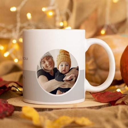 Love You Papa Grey & White 2-Photo Customized Photo Printed Coffee Mug