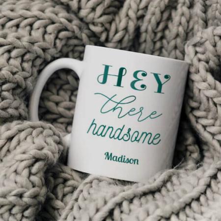 Handsom Text Green White Customized Photo Printed Coffee Mug