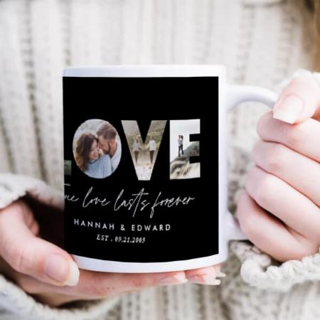 Modern Love 4 Photo Collage Customized Photo Printed Coffee Mug