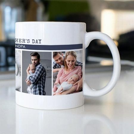 First Father's Day 5 Photo Collage Customized Photo Printed Coffee Mug