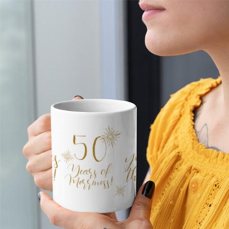 Romantic Gold Merry Christmas Monoigram Customized Photo Printed Coffee Mug