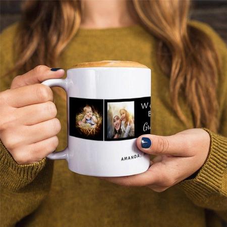 Best Grandpa Custom Photo Collage Black White Customized Photo Printed Coffee Mug