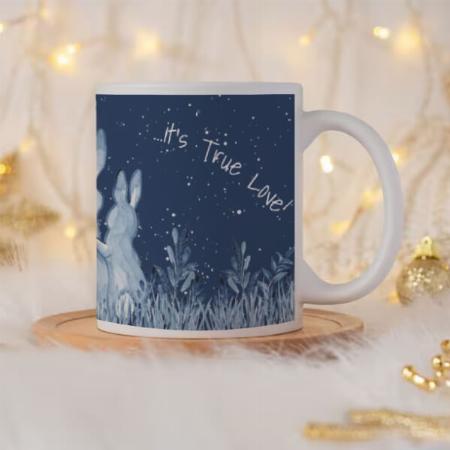 Romantic Bunny Love Blue Moon Customized Photo Printed Coffee Mug