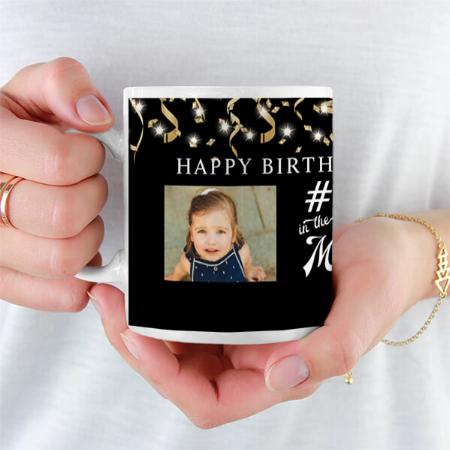 Black And Gold Birthday Photo Design Customized Photo Printed Coffee Mug