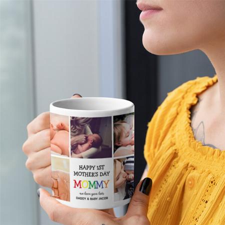 First First Mother's Day Mommy Photo Collage Customized Photo Printed Coffee Mug