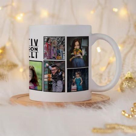 Family Photo Collage 9 Pictures Customized Photo Printed Coffee Mug