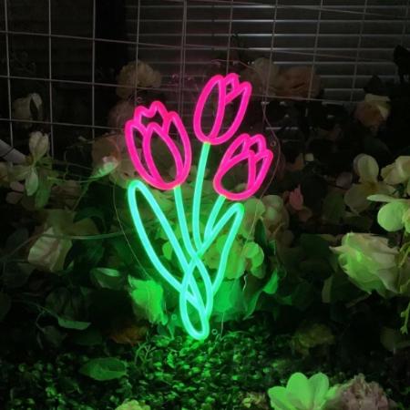 Flowers Neon Sign Wall Hanging