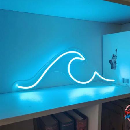 Blue Waves Neon Sign Wall Hanging