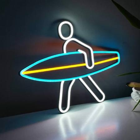 Surfer Neon Sign Wall Hanging