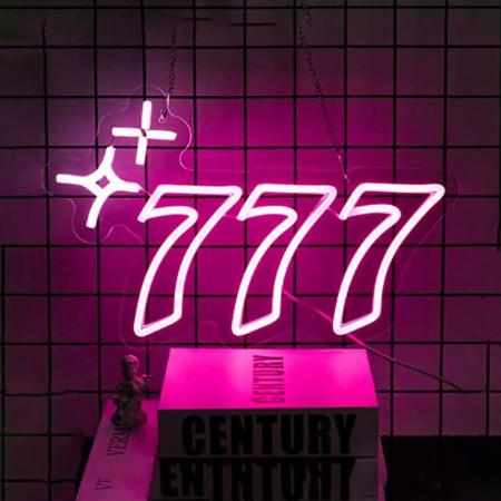 777 Neon Sign Wall Hanging
