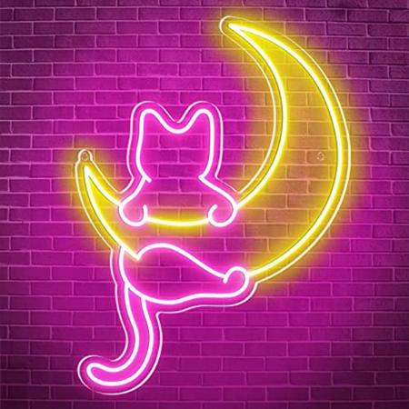 Hanging Cat Neon Sign Wall Hanging